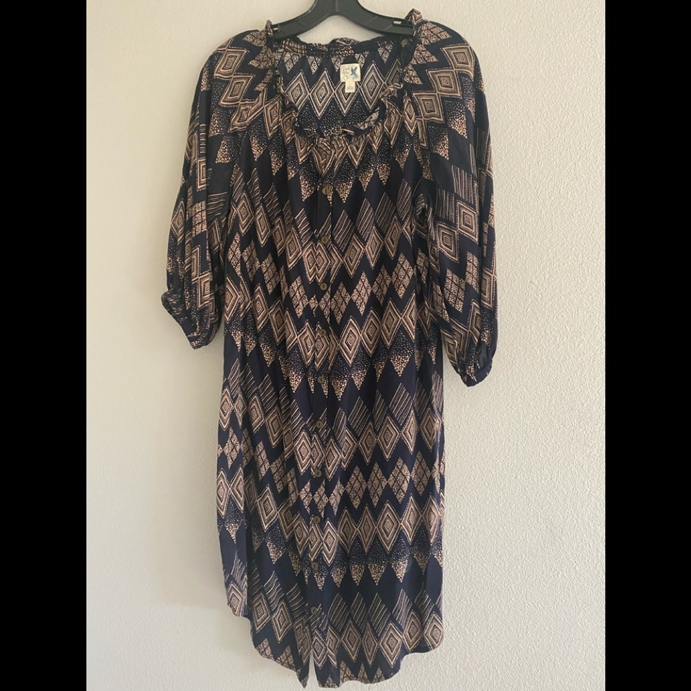 Cute black/tan button up dress